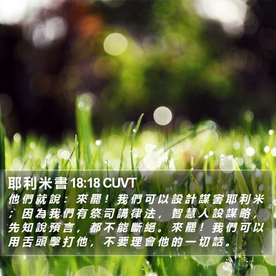 耶 利 米 書 18:18 CUVT Bible Verse Image