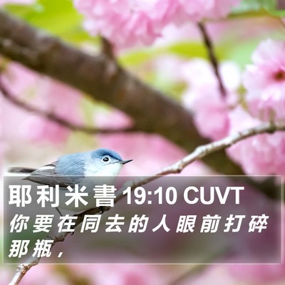 耶 利 米 書 19:10 CUVT Bible Verse Image