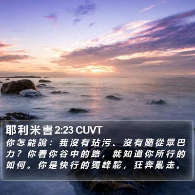 耶 利 米 書 2:23 CUVT Bible Verse Image