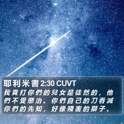 耶 利 米 書 2:30 CUVT Bible Verse Image