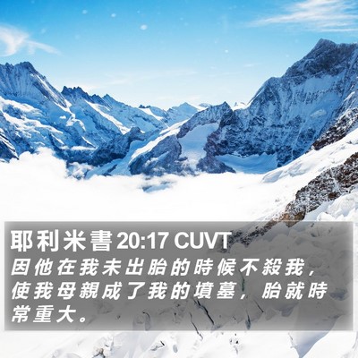 耶 利 米 書 20:17 CUVT Bible Verse Image