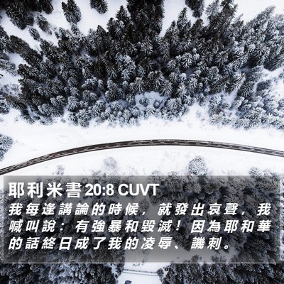 耶 利 米 書 20:8 CUVT Bible Verse Image