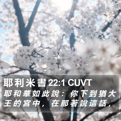 耶 利 米 書 22:1 CUVT Bible Verse Image
