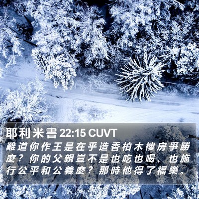 耶 利 米 書 22:15 CUVT Bible Verse Image