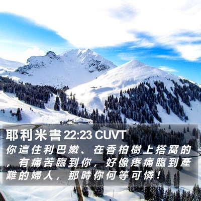耶 利 米 書 22:23 CUVT Bible Verse Image