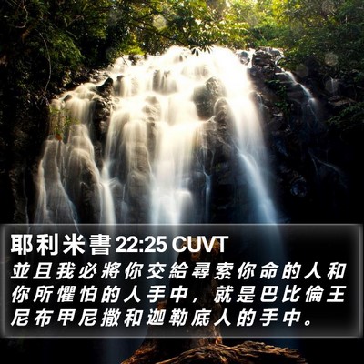 耶 利 米 書 22:25 CUVT Bible Verse Image