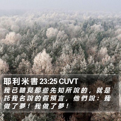 耶 利 米 書 23:25 CUVT Bible Verse Image
