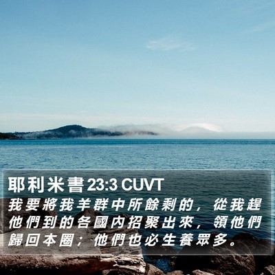 耶 利 米 書 23:3 CUVT Bible Verse Image