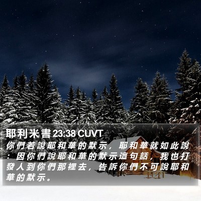 耶 利 米 書 23:38 CUVT Bible Verse Image