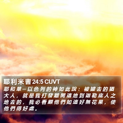 耶 利 米 書 24:5 CUVT Bible Verse Image
