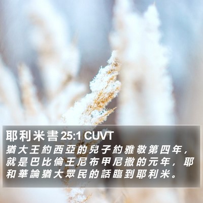 耶 利 米 書 25:1 CUVT Bible Verse Image