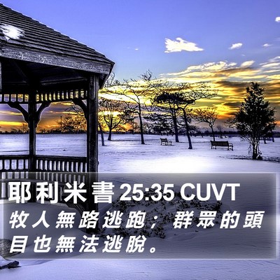 耶 利 米 書 25:35 CUVT Bible Verse Image