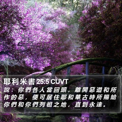 耶 利 米 書 25:5 CUVT Bible Verse Image