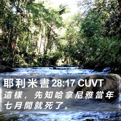 耶 利 米 書 28:17 CUVT Bible Verse Image