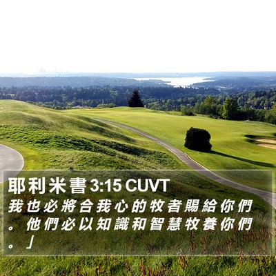 耶 利 米 書 3:15 CUVT Bible Verse Image
