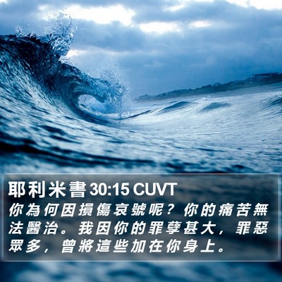 耶 利 米 書 30:15 CUVT Bible Verse Image