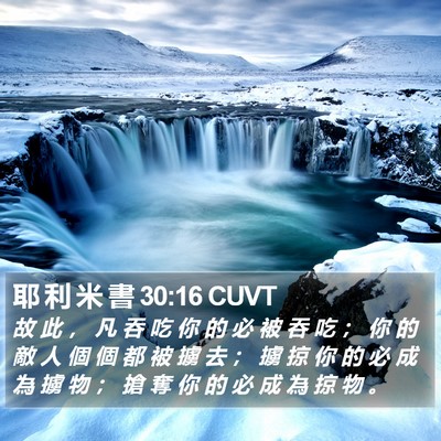 耶 利 米 書 30:16 CUVT Bible Verse Image