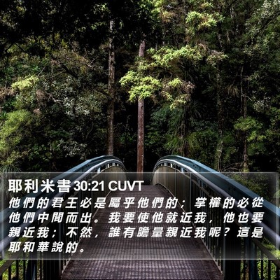 耶 利 米 書 30:21 CUVT Bible Verse Image