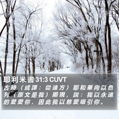 耶 利 米 書 31:3 CUVT Bible Verse Image