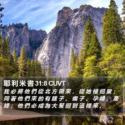 耶 利 米 書 31:8 CUVT Bible Verse Image
