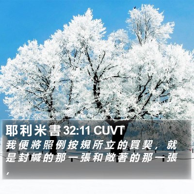 耶 利 米 書 32:11 CUVT Bible Verse Image