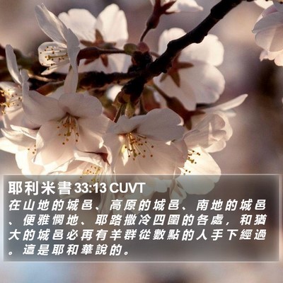 耶 利 米 書 33:13 CUVT Bible Verse Image