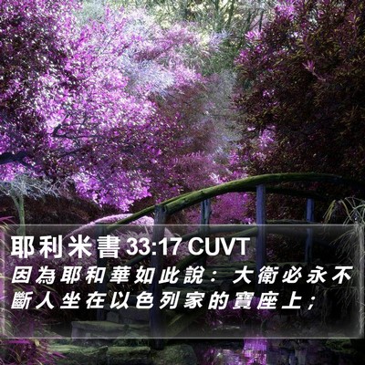 耶 利 米 書 33:17 CUVT Bible Verse Image