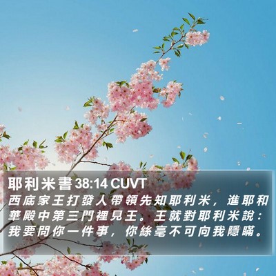 耶 利 米 書 38:14 CUVT Bible Verse Image