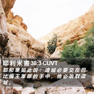 耶 利 米 書 38:3 CUVT Bible Verse Image