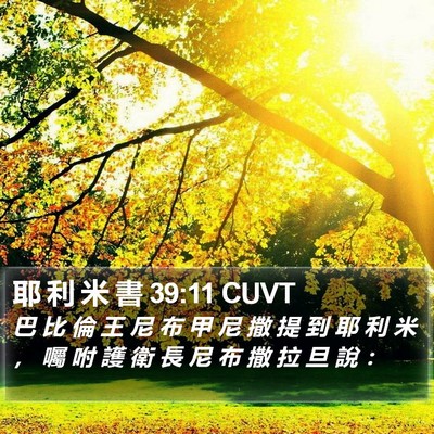 耶 利 米 書 39:11 CUVT Bible Verse Image