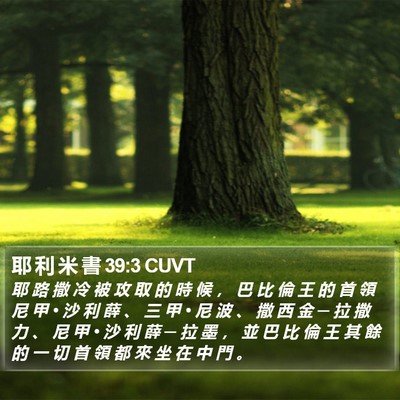 耶 利 米 書 39:3 CUVT Bible Verse Image