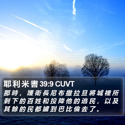 耶 利 米 書 39:9 CUVT Bible Verse Image