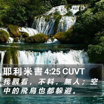 耶 利 米 書 4:25 CUVT Bible Verse Image