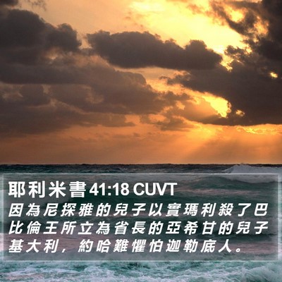 耶 利 米 書 41:18 CUVT Bible Verse Image