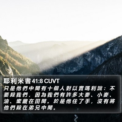 耶 利 米 書 41:8 CUVT Bible Verse Image