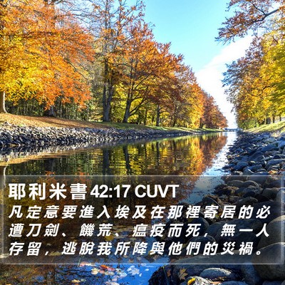 耶 利 米 書 42:17 CUVT Bible Verse Image