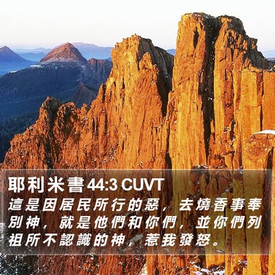 耶 利 米 書 44:3 CUVT Bible Verse Image