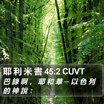 耶 利 米 書 45:2 CUVT Bible Verse Image