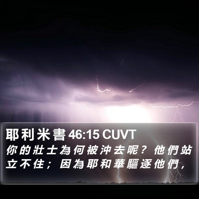 耶 利 米 書 46:15 CUVT Bible Verse Image