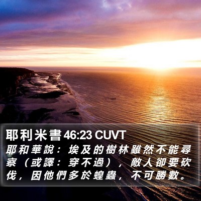 耶 利 米 書 46:23 CUVT Bible Verse Image