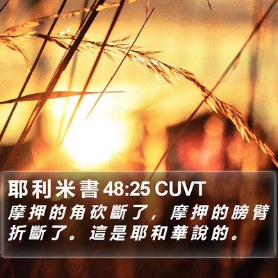 耶 利 米 書 48:25 CUVT Bible Verse Image
