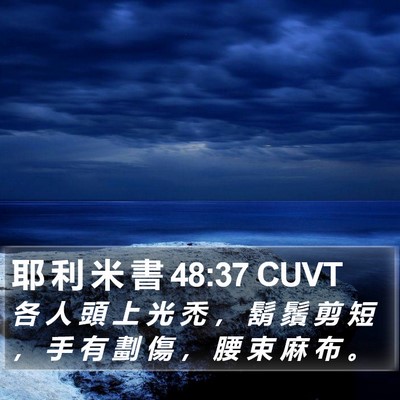 耶 利 米 書 48:37 CUVT Bible Verse Image
