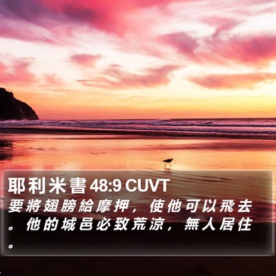 耶 利 米 書 48:9 CUVT Bible Verse Image