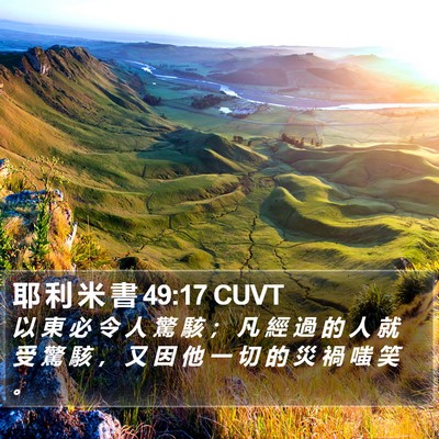 耶 利 米 書 49:17 CUVT Bible Verse Image