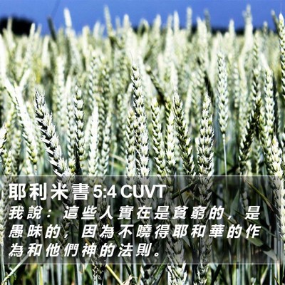 耶 利 米 書 5:4 CUVT Bible Verse Image