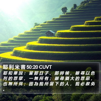 耶 利 米 書 50:20 CUVT Bible Verse Image