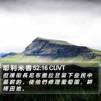 耶 利 米 書 52:16 CUVT Bible Verse Image
