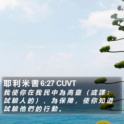 耶 利 米 書 6:27 CUVT Bible Verse Image