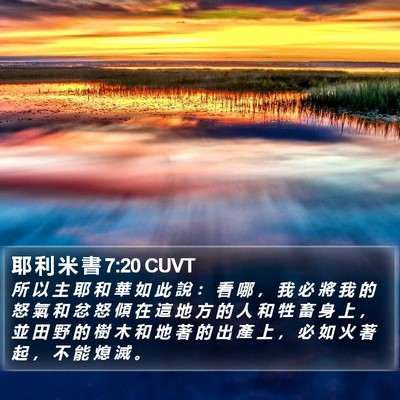 耶 利 米 書 7:20 CUVT Bible Verse Image