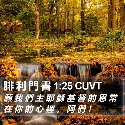 腓 利 門 書 1:25 CUVT Bible Verse Image